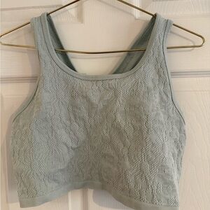 Offline by aerie textured seamless mint green cropped bra top xl
